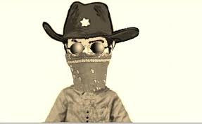 OzaukeeMOB.org, Lawless sheriff Maury Straub of Ozaukee County in the appropriate garb, concealing his identity, going about the county in disguise stealing private property.